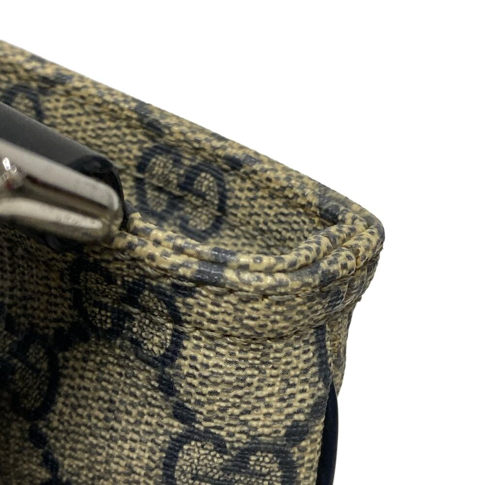 Gucci GG Plus/GG Supreme Shoulder Bag 201446 Dark Navy Beige PVC Leather - Picture 13 of 15
